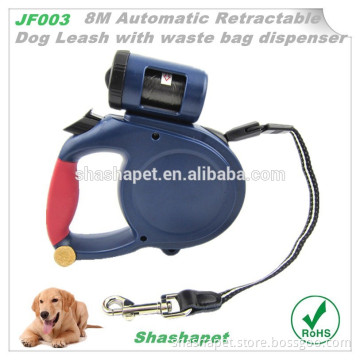 8M nylon retractable dog leash ,retractable dog leash with bag,dog leash